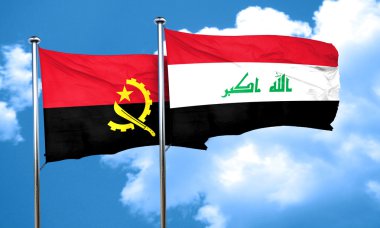 Irak bayrağı, 3d render ile Angola bayrağı