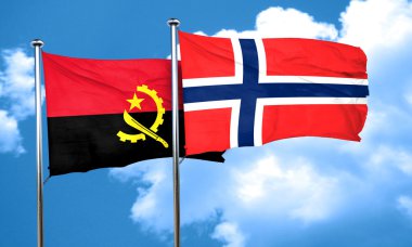 Norveç bayrağı, 3d render ile Angola bayrağı