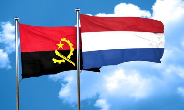 Hollanda bayrağı, 3d render ile Angola bayrağı