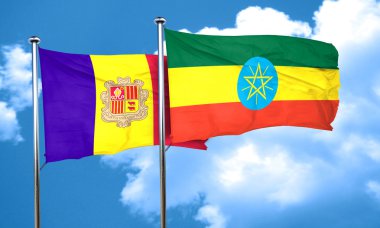 Etiyopya bayrağı, 3d render bayrakla Andora