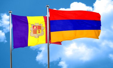 Ermenistan bayrağı, 3d render bayrakla Andora