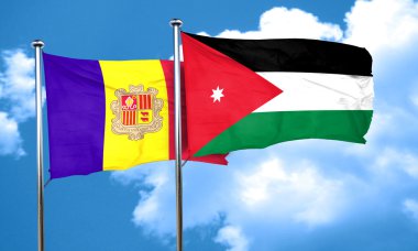 Jordan bayrak, 3d render bayrakla Andora