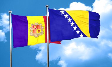 Bosna-Hersek bayrağı, 3d render bayrakla Andora