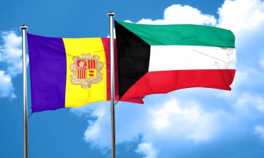 Kuveyt bayrağı, 3d render bayrakla Andora