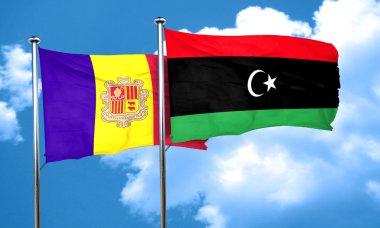 Libya bayrağı, 3d render bayrakla Andora