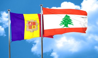 Lübnan bayrağı, 3d render bayrakla Andora