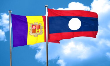 Laos bayrağı, 3d render bayrakla Andora