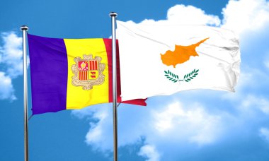 Kıbrıs bayrağı, 3d render bayrakla Andora