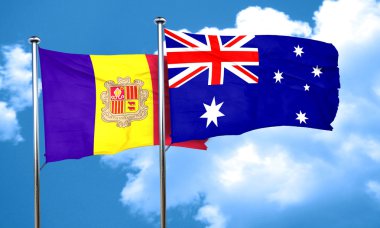 Avustralya bayrağı, 3d render bayrakla Andora