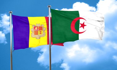 Cezayir bayrağı, 3d render bayrakla Andora