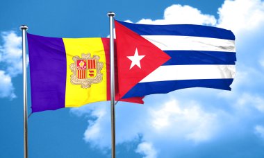 Küba bayrağı, 3d render bayrakla Andora