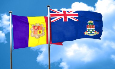 Cayman Adaları bayrağı, 3d render bayrakla Andora