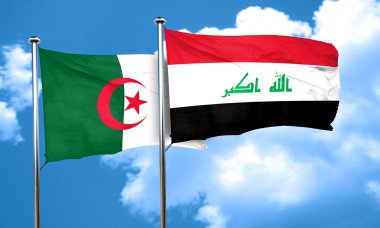 Cezayir bayrağı Irak bayrağı, 3d render ile