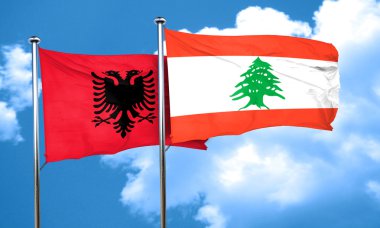 Lübnan bayrağı, 3d render ile Arnavutluk bayrağı