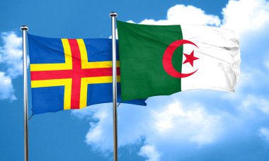 Cezayir bayrağı, 3d render ile Aland Adaları