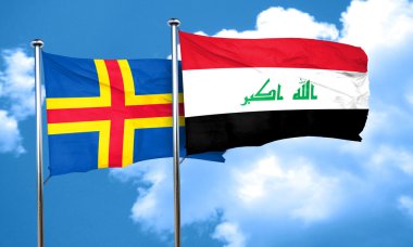 Aland Adaları 3d render Irak bayrağı