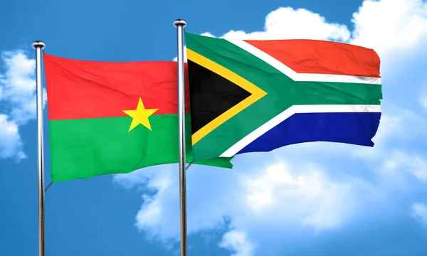 Bandera Burkina Faso con bandera de Sudáfrica, representación 3D —  Fotos de Stock
