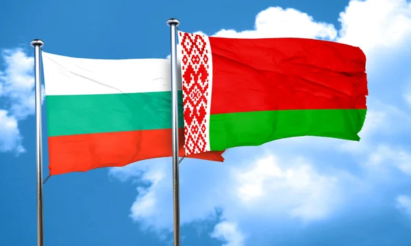ベラルーシの国旗、3 d レンダリングとブルガリアの国旗 — ストック写真