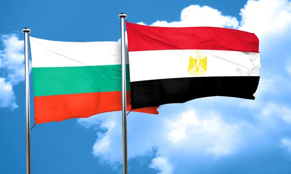 Bolgár zászló Egyiptom zászló, 3d-leképezés — Stock Fotó