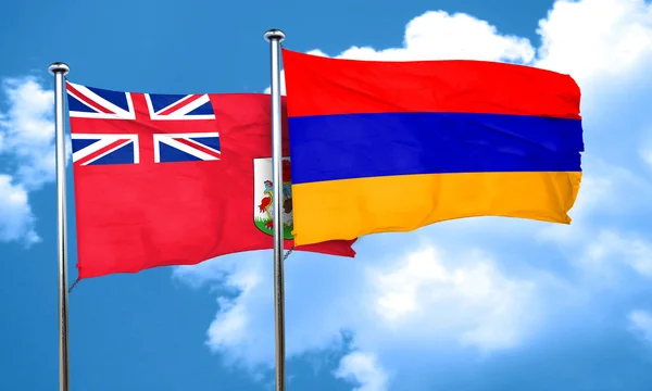 Σημαία των Βερμούδων σημαία με την Αρμενία, 3d rendering — Φωτογραφία Αρχείου