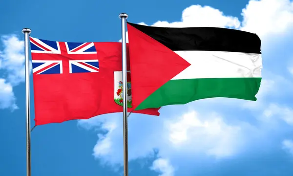 バミューダ パレスチナの旗、3 d レンダリング — ストック写真