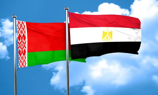 Fehéroroszország zászló Egyiptom zászló, 3d-leképezés — Stock Fotó