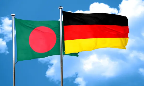 Bandiera Bangladesh con bandiera Germania, rendering 3D — Foto Stock