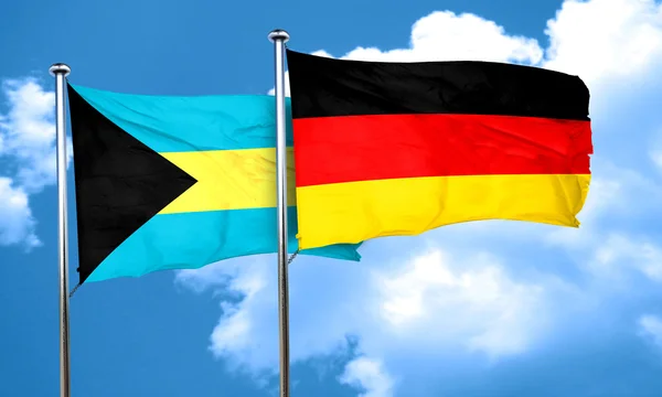 Bahamy z Niemcy flaga, renderowania 3d — Zdjęcie stockowe