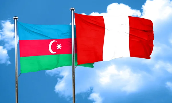 Azerbaijan flag with Peru flag, 3D rendering — Stock Photo, Image