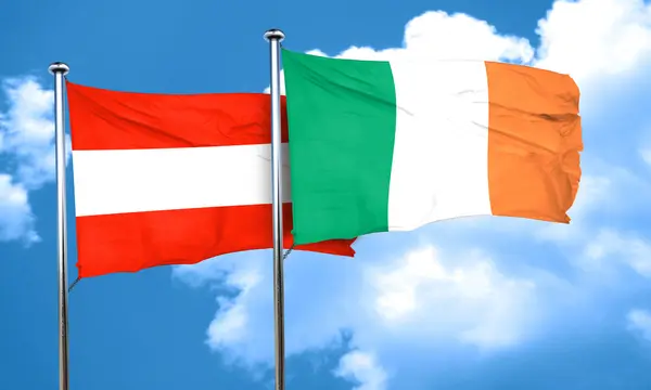 Vlajka Rakousko Irsko vlajka, 3d vykreslování — Stock fotografie