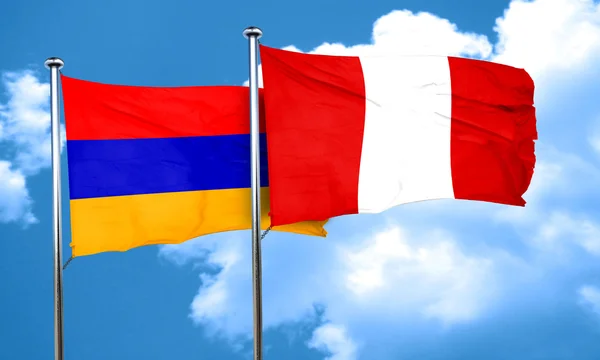 Σημαία της Αρμενίας με σημαία του Περού, 3d rendering — Φωτογραφία Αρχείου