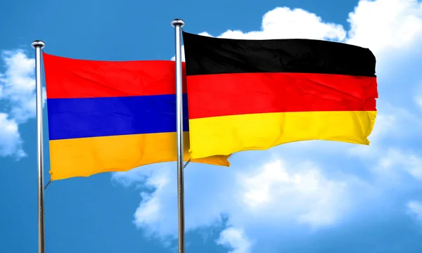 Flaga Flaga Armenii z Niemcami, renderowania 3d — Zdjęcie stockowe