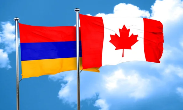 Σημαία της Αρμενίας με σημαία του Καναδά, 3d rendering — Φωτογραφία Αρχείου