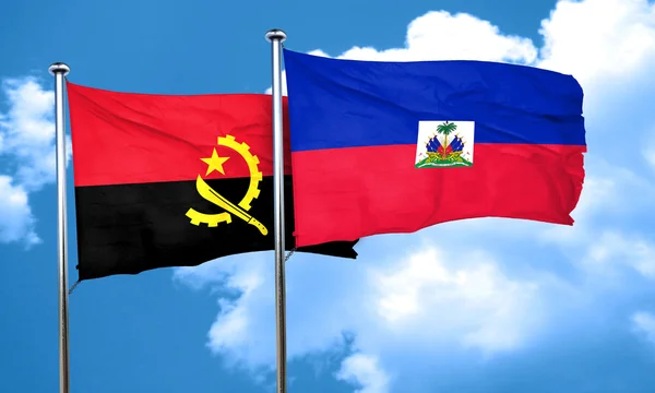 Αγκόλα σημαία με τη σημαία της Αϊτής, 3d rendering — Φωτογραφία Αρχείου