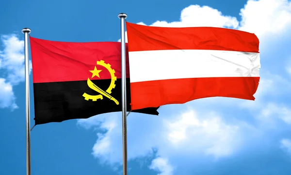 Angola flag with Austria flag, 3D rendering