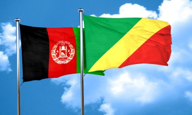 Kongo bayrak, 3d render ile Afganistan bayrağı