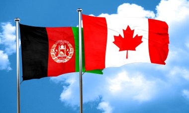 Kanada bayrağı, 3d render ile Afganistan bayrağı