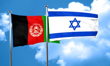 İsrail bayrağı, 3d render ile Afganistan bayrağı