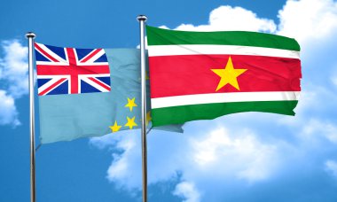 Surinam bayrağıyla Tuvalu bayrağı, 3D görüntüleme