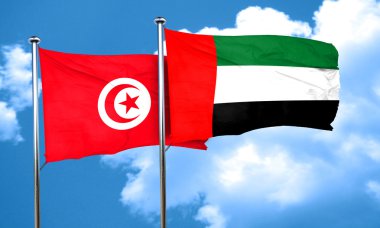 Uae bayrağıyla Tunus bayrağı, 3D görüntüleme