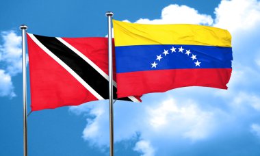 Venezuela bayrağı taşıyan Trinidad ve Tobago bayrağı.