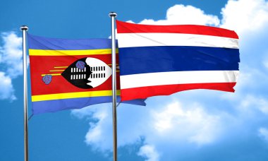 Svaziland bayrağı, Tayland bayrağı, 3D