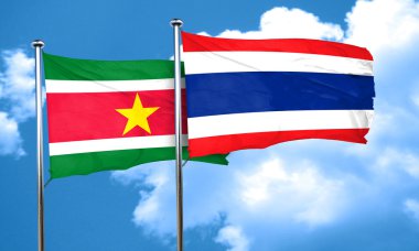 Surinam bayrağı ile Tayland bayrağı, 3D görüntüleme