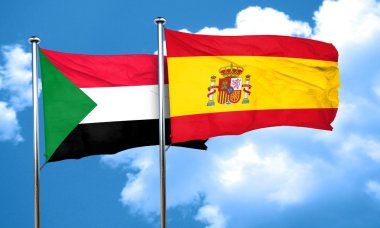 İspanya bayrağı, 3d render ile Sudan bayrağı
