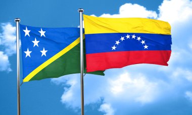 Solomon Adaları bayrağı Venezuela bayrak, 3d render ile