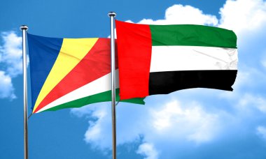 Uae bayrağıyla Seyşeller bayrağı, 3D görüntüleme