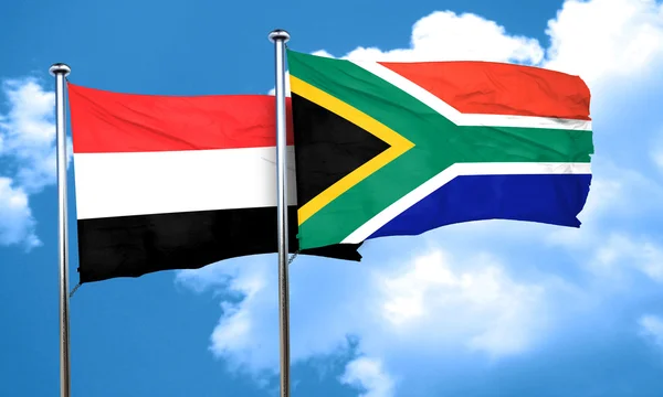 Güney Afrika Bayrağı Taşıyan Yemen Bayrağı — Stok fotoğraf