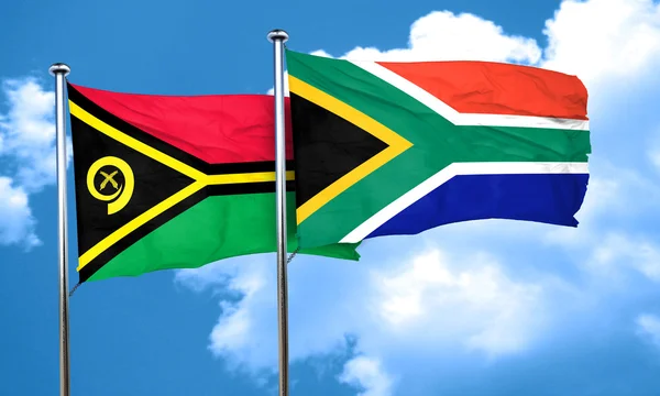 Vanatu Flag South Africa Flag Rendering — Stock Photo, Image