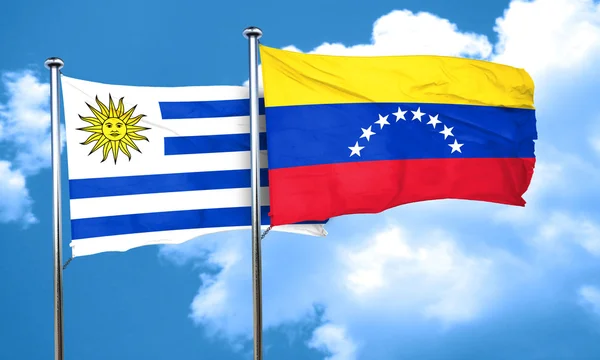 Uruguay Flagge Mit Venezuela Flagge Rendering — Stockfoto
