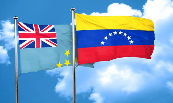 Tuvalu Fahne Mit Venezuela Fahne Darstellung — Stockfoto